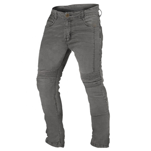 Dark blue <b>mens</b> <b>biker</b> <b>jeans</b> with CE Certified protection and removable knee protectors for added safety made in Pakistan - Product Image 1