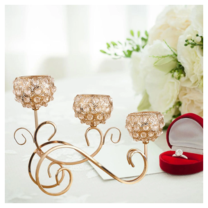 Bougeoirs en cristal de haute qualité décoration de centres de Table en or pour la fête de mariage en 2025 - Product Image 5