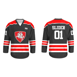 ชุดฮ็อกกี้น้ำแข็งสากลปักโลโก้ด้วยผ้าทวิลดีไซน์ใหม่ล่าสุดออกแบบได้ตามต้องการ - Product Image 4