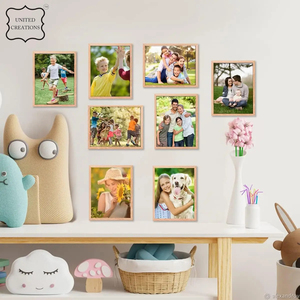 Cadre Photo en bois 3 tailles couleur marron image en bois massif MDF affichage mural cadre photo moderne - Product Image 6