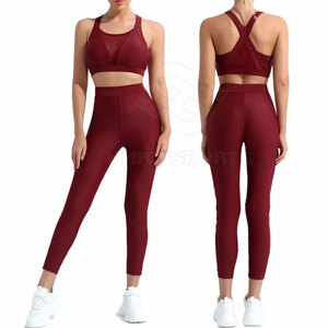 Professional High Quality Customized Logo Printing Light Weight Best Design 2023 Women Sleeveless Yoga Set Crisscross Straps - Product Image 1