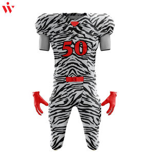 Uniforme de football américain imprimé de logo personnalisé vêtements de sport en polyester léger et respirant ensembles grande taille à manches courtes - Product Image 5