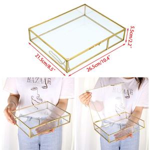 Grande boîte à bijoux artisanale en verre et laiton avec motif gravé, style vintage, taille personnalisée pour la décoration et le rangement à domicile - Product Image 5