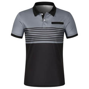 Diseño de botón estampado informal para hombres de negocios verano al aire libre Anti-Pilling manga corta algodón fibra de bambú de talla grande para - Product Image 3