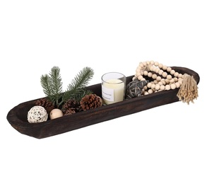 <b>Wooden</b> Dough <b>Bowl</b>, 22.7 Inch Hand Carved Rustic Long Wood Dough <b>Bowls</b> for Decor, Vintage <b>Large</b> <b>Wooden</b> Bread <b>Bowl</b> for Table - Product Image 1