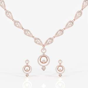 Aurelle Moissanite Diamond <b>Studded</b> Sterling <b>Silver</b> Necklace for Weddings - Product Image 6