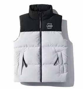 Personalizado de los hombres Reversible sin mangas Puffer chaleco con capucha al por mayor invierno otoño burbuja Chaqueta estilo Hip Hop ropa exterior - Product Image 3