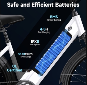 Bicicleta Eléctrica de 26 Pulgadas Más Vendida, Bicicleta Eléctrica Urbana para Adultos con Asistencia de Pedaleo, Batería de Litio de Largo Alcance - Product Image 5
