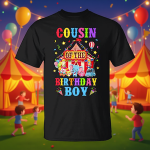 Maglietta a tema Circo e Carnevale per Festa di Compleanno, Promozionale per Cuzino/a del Compleanno - Product Image 3