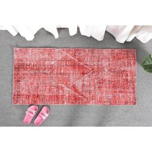 Tapis moderne vintage en laine rouge turque 2x4 'tissage plat patchwork pour la décoration du salon 10mm d'épaisseur avec support en latex - Product Image 1