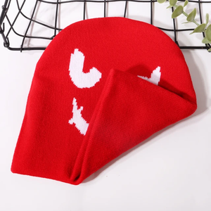 Venta al por mayor de gorro de invierno de punto Jacquard Hallowmas Ghost Pumpkin Design 100% gorro de algodón acrílico gorro logotipo personalizado patrón de diseñador - Product Image 6