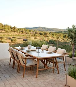 Mesa de Comedor Moderna para Exteriores, Rectangular, de Madera, para Patio, Jardín, Terraza o Villa - Product Image 1