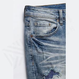 Luxury Style Customized Color <b>Men</b> Rhinestones Denim <b>Jeans</b> Latest Fashion Streetwear <b>Trousers</b> Pant High Quality Material Clothing - Product Image 5