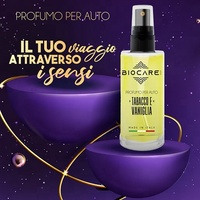 Biocare Cosmesi Parfum de Voiture en Aérosol 100 ml Tabac Vanille Italie Qualité Luxe Tableau de Bord Portable Évaporation Naturelle