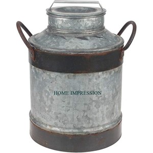 Lata de leche galvanizada de Metal rústico de mejor diseño, lata de leche supervendida con asas o accesorio de utensilios de cocina hechos a mano para uso de lechero - Product Image 1