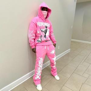 Alta calidad de tamaño personalizado de los hombres Puff Imprimir Jogging Trajes de gran tamaño Jersey Chándal Tallas grandes Conjunto de invierno - Product Image 5