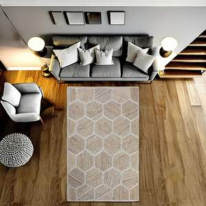 Handmade Modern Farmhouse Rectangle Jute Rug Durable 2x3 Feet for High Traffic Areas in Living Room & Bedroom - Product Image 1