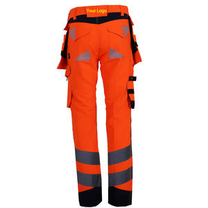 Pantalones de Trabajo de Seguridad de Algodón de Alta Calidad para Hombre, ANSI Clase 1, Alta Visibilidad, Reflectantes, con LED Intermitente, Bolsillos Exteriores para Herramientas - Product Image 5