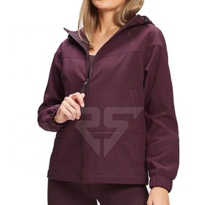 Sudaderas con capucha de mujer de punto liso marrón OEM personalizadas de alta calidad ropa de gimnasio sudaderas con capucha de mujer con cremallera completa - Product Image 1