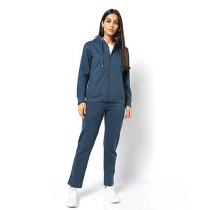 Conjunto de Sudadera con Capucha y Pantalones de Chándal Rectos a Cuadros Transpirables de Invierno para Mujer, Venta al por Mayor, Personalizable - Product Image 4