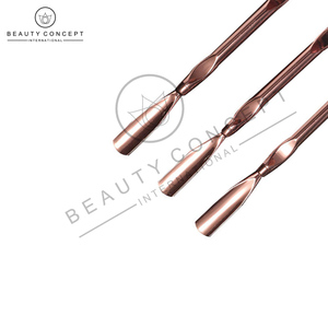Empujador de cutículas de uñas de color dorado Limpiador de uñas de acero inoxidable sostenible Tarifa al por mayor Mejor proveedor Empujador de cutículas para el cuidado de las uñas - Product Image 5