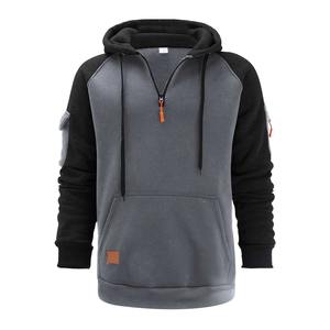 Autumn Winter Men's Leisure Sports Hoodie <b>Jumper</b> Multi-Zip Arm Pocket Solid Dye-<b>Plain</b> Digital Puff for Outdoor Activities - Product Image 5