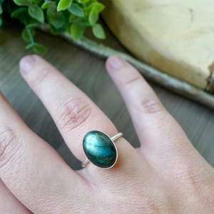 Bague en labradorite bleue naturelle, argent sterling 925, pierre précieuse labradorite faite à la main, bijoux pour femmes, bague de mariage, cadeau pour femmes - Product Image 4
