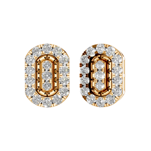 ต่างหูเพชรสีขาวสีเหลืองทอง14K ปรับแต่งได้หรูหราปรับแต่งได้สไตล์อินเดียตัดสวยสดใสสำหรับงานแต่งงาน - Product Image 2