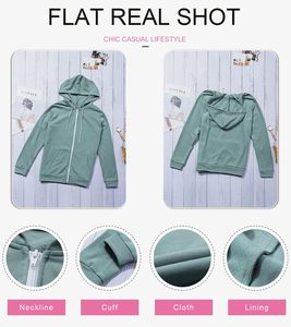 Sweat à capuche à manches longues pour femmes veste manteau poches zippées manteau d'hiver en Polyester/coton brodé Technics - Product Image 5