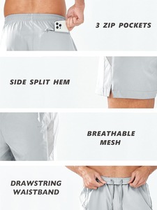 Pantalones Cortos Deportivos Casuales para Hombre, Corte Relajado y Ajustado |   Pantalones Cortos Deportivos Transpirables de Secado Rápido 100% Algodón con Cintura Elástica |   Patrón Sólido - Product Image 6