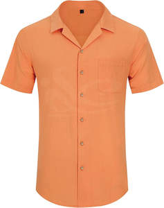 สร้างมาเพื่อการผจญภัยในฤดูร้อน! เสื้อเชิ้ตผ้าลินินแขนสั้นสำหรับผู้ชาย, สำหรับวันหยุดพักผ่อนที่ชายหาด2025เป็นสิ่งที่ต้องมีสำหรับนักเดินทางที่มีสไตล์ - Product Image 1