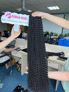 Extensions de cheveux Remy humains 100% Super Double Drawn Deep Curly Natural Wave Skin Weft Bundles de cheveux - Product Image 4