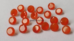 คาร์เนเลียนสีส้มธรรมชาติตัดกลม3mm ถึง6mm เหลี่ยมเพชรพลอยสีส้มหลวม AAA - Product Image 2