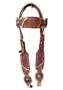 Venta al por mayor de calidad superior nuevo diseño productos de cuero de caballo Western Headstall Buck Stitch herramientas Headcollar precio competitivo - Product Image 6