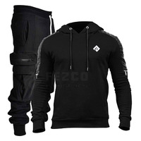 Conjunto Deportivo de Invierno para Hombre con Capucha, 100% Algodón, Transpirable, Forro Polar, Personalizable y Económico