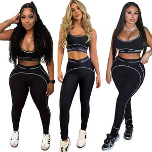 Ensemble deux pièces tendance de luxe pour femmes, haut de sport, soutien-gorge de sport, leggings taille haute, vêtements de sport extensibles, ensembles de yoga de fitness - Product Image 3