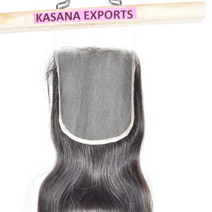 Extensions de cheveux humains 5*5 Closure Weaving, 100% naturelles, couleur naturelle noire, pour femmes, vente en gros à bas prix, double trame machine, cheveux vietnamiens - Product Image 1