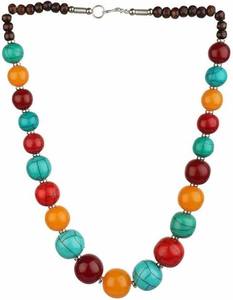 Ensemble de colliers vintage géométriques en résine, les plus beaux, colorés, uniques et élégants, bijoux de fête pour femmes, design chaîne bronze antique - Product Image 2