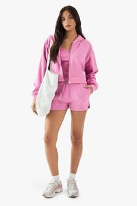 OEM/ODM Hot Selling Oversized 100% Cotton <b>Fleece</b> <b>Zip</b> <b>Up</b> <b>Hoodie</b> for Women Custom Printed Logo Lightweight hoodies women - Product Image 4