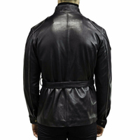 Veste bomber en peau de mouton pour homme, fine, véritable, écologique, respirante, pour l'aventure, le safari, 4 poches, ceinture, décontractée, pour le camping