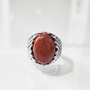 Bague pour homme en argent sterling 925, pierre de soleil naturelle, style ottoman vintage, toutes tailles, cadeau de Noël, vente en gros - Product Image 1
