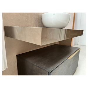 Estante de Porcelana Efecto Mármol Beige Hecho a Mano en Italia, 120x50x10 cm, Acabado Brillante, Uniones a la Inglesa - Product Image 5