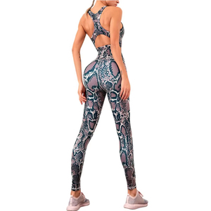 Ensemble de vêtements de sport pour femmes, soutien-gorge de sport et leggings de yoga, en spandex et nylon, taille haute, haute élasticité, respirant, grande taille - Product Image 5