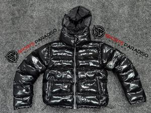 Men's High Shine Customized Color Puffer <b>Jacket</b> Winter Hooded Stand Collar Zipper Casual Long Waterproof Windproof Breathable - Product Image 2