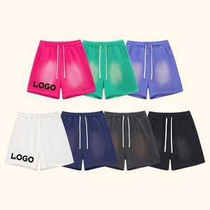 กางเกงขาสั้นผ้าฟลีซสำหรับผู้ชายวินเทจผ้าคอตตอนสีสดใส - Product Image 1