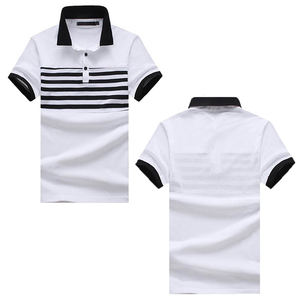 Camisa Polo personalizada que absorbe la humedad para hombre con cuello de contraste de tela transpirable para uniformes de trabajo o equipo - Product Image 4