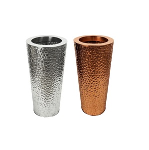 Silver Aluminum flower <b>vase</b> Hotel and Restaurant Handmade Flower <b>Vases</b> Hot Selling and High Quality Home Decoration IQBAL COLLEC - Product Image 6