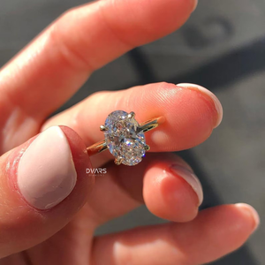 แหวนเพชรทรงรีที่ซ่อนอยู่2กะรัตสีทอง14K 18K สุดหรูสี D-E ใสมีใบรับรอง - Product Image 1