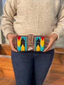 Nouveau Style occidental aztèque en cuir usiné pochette véritable fait à la main Vintage marron outillage Unique jeu de cartes Design portefeuille en cuir - Product Image 3