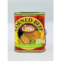 Viande en conserve de qualité supérieure de Singapour, prête à manger, Linkz, 100% corned beef, certificat halal, emballage en boîte de 340 g, durée de conservation de 4 ans, stockage en chambre froide